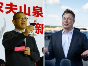 Links Zhong Shanshan, rechts Elon Musk.