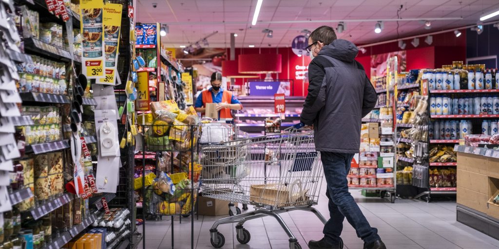 Een filiaal van supermarkt Deen prijzen inflatie