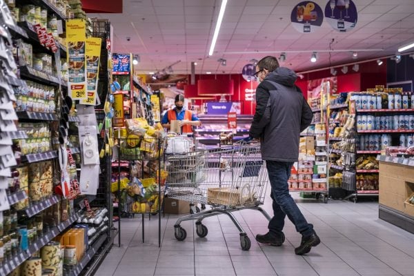 Een filiaal van supermarkt Deen prijzen inflatie