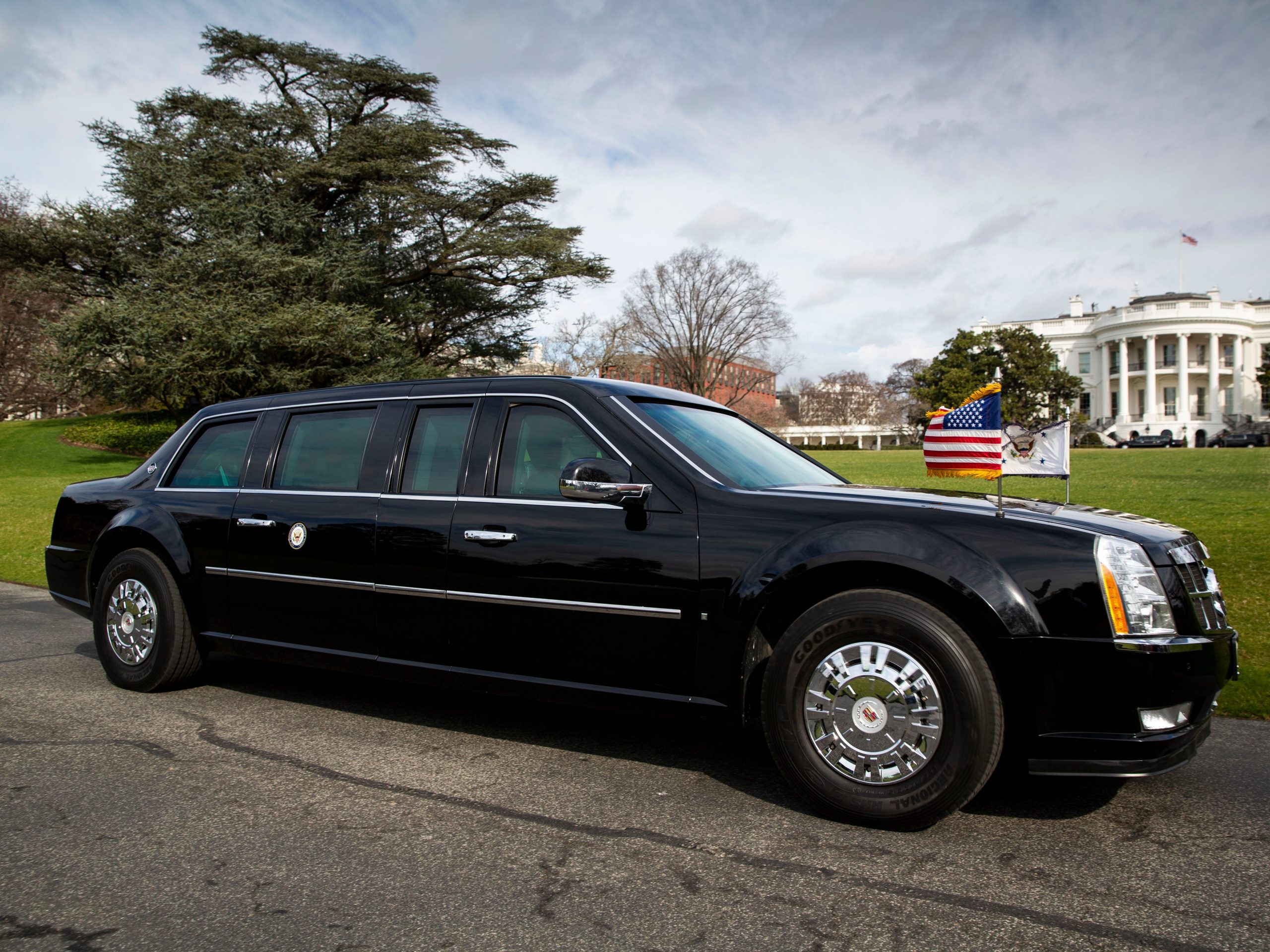 Limousine van de vicepresident. Foto: Al Drago-Pool/Getty Images. 