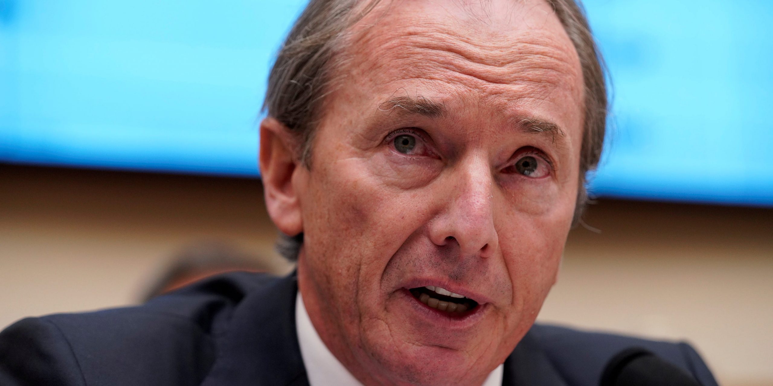 FILE PHOTO: James P. Gorman, chairman & CEO of Morgan Stanley, testifies before a House Financial Services Committeeon Capitol Hill in Washington, U.S., April 10, 2019. REUTERS/Aaron P. Bernstein