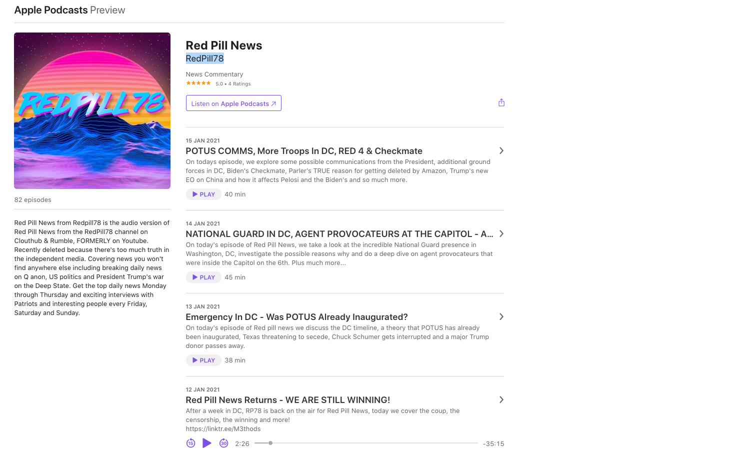 Apple Podcasts Red Pill News
