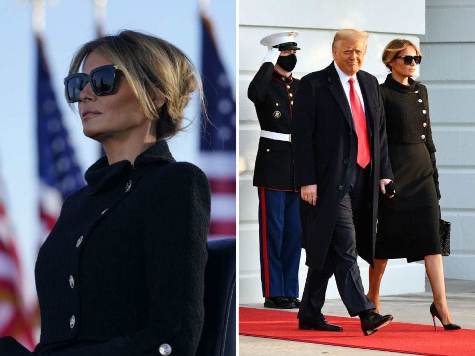 melania trump and donald trump inauguration day melania chanel outfit