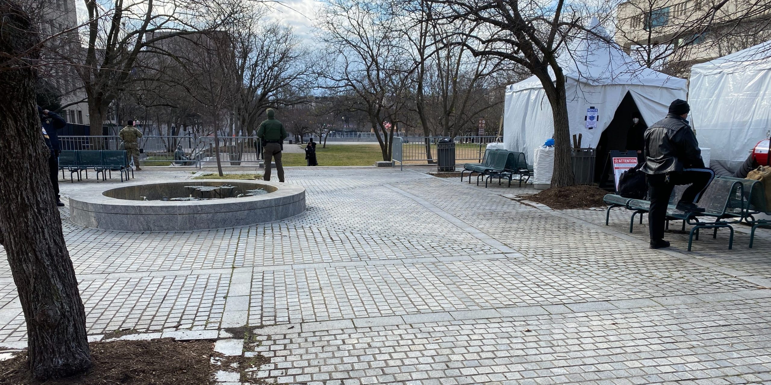 Empty protest zone Washington DC inauguration day