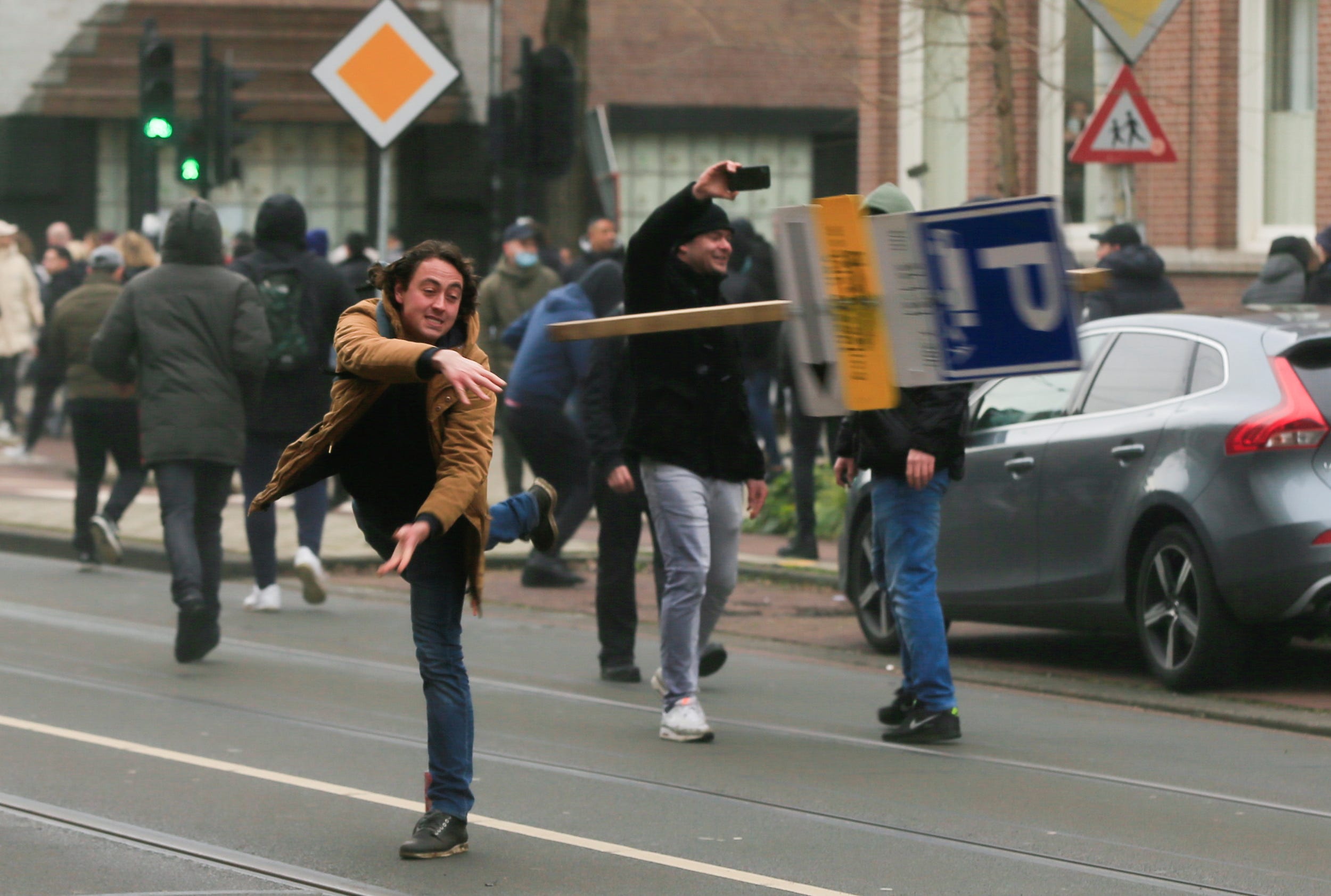 protests coronavirus lockdowns Amsterdam Netherlands