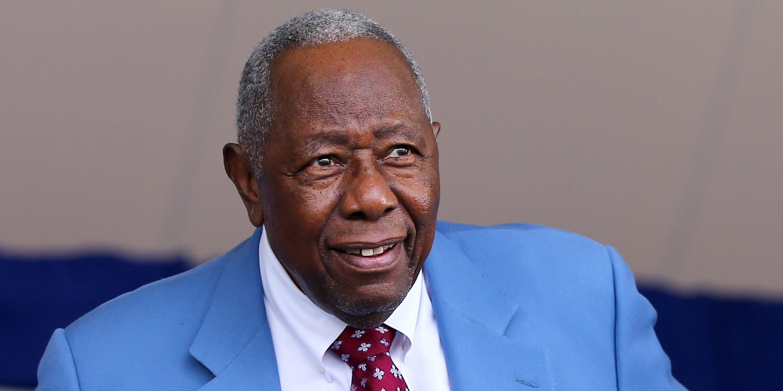 Hank Aaron attends the Hall of Fame Induction Ceremony at National Baseball Hall of Fame on July 26, 2015 in Cooperstown, New York. Craig Biggio,Pedro Martinez,Randy Johnson and John Smoltz were inducted in this year's class.