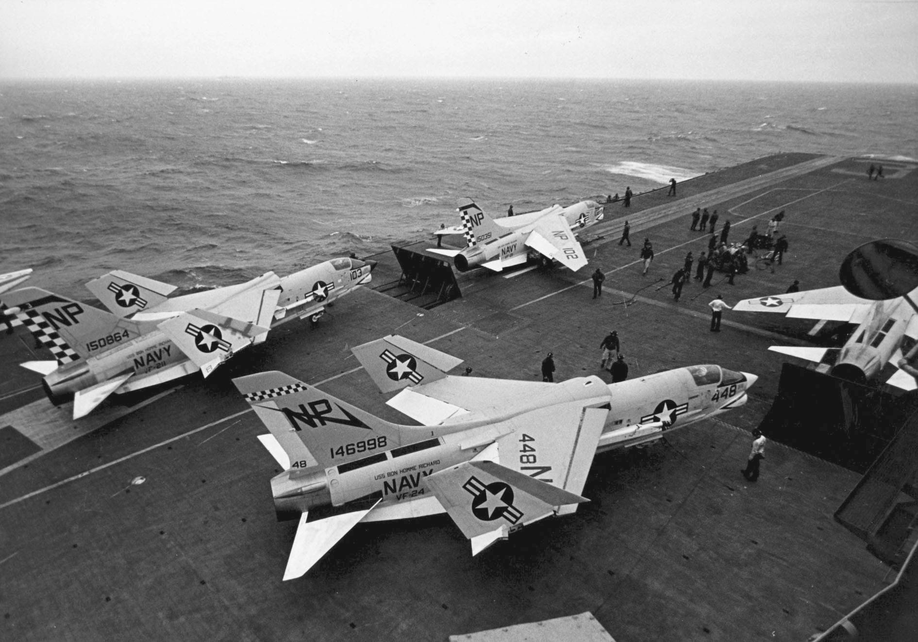 Navy Vought F-8 Crusader Bon Homme Richard aircraft carrier