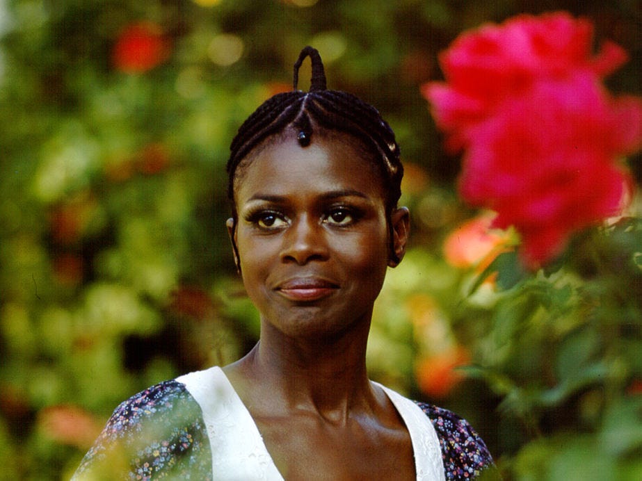 Actress Cicely Tyson poses for a portrait wearing a cornrow hairstyle in circa 1973.