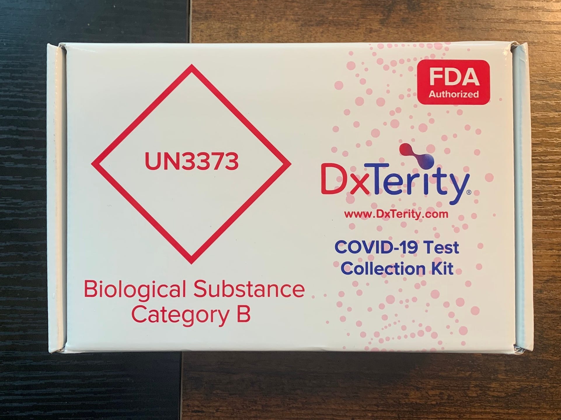DxTerity's mail-in COVID-19 testing kit.
