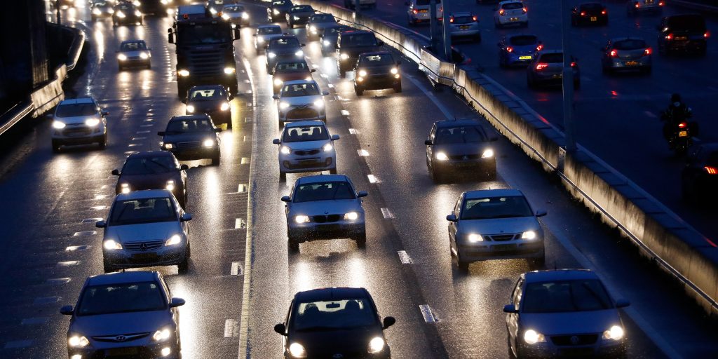File op de snelweg