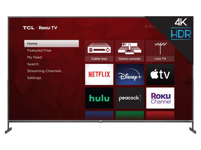 De Roku TV van TCL is een thuisbioscoop van 85 inch (216 cm). Foto TCL