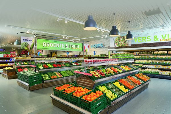 De groente- en fruitafdeling van het vernieuwde Aldi. Foto: Aldi De groente- en fruitafdeling van het vernieuwde Aldi. Foto: Aldi