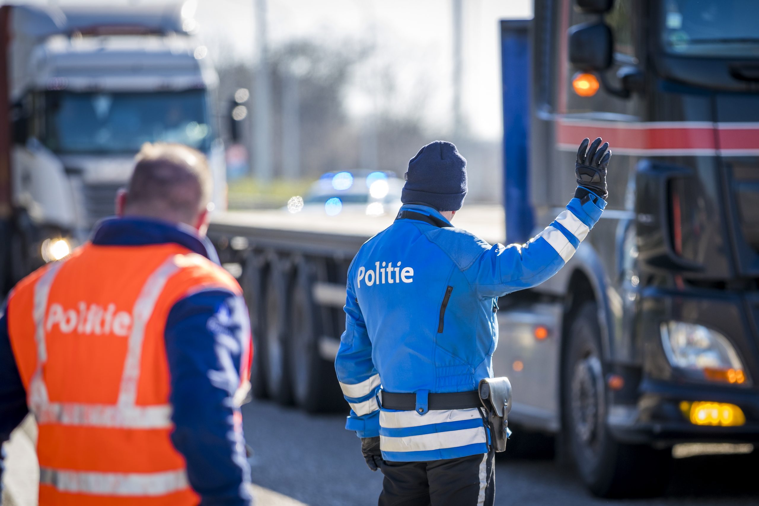 Controle op snelweg tussen Nederland en Belgie
