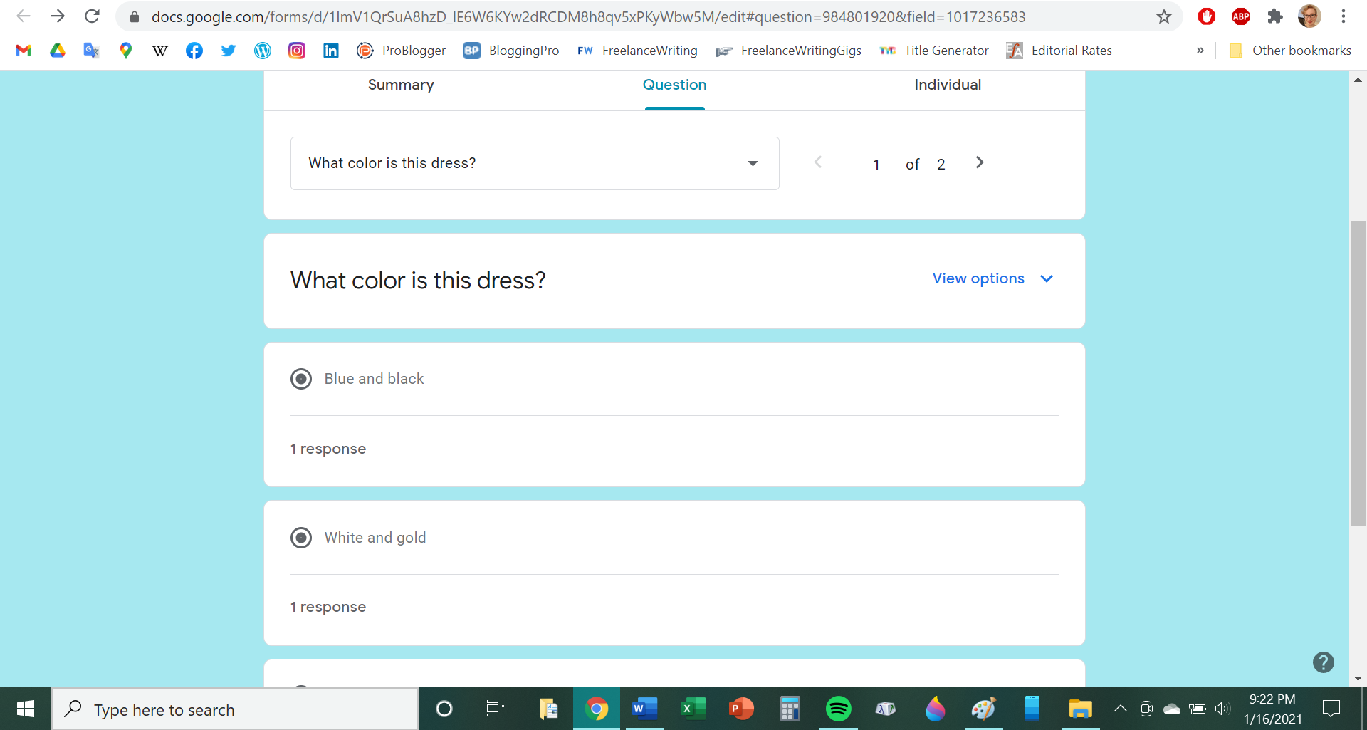 How to find answers on Google Forms in 3 different formats, as well as