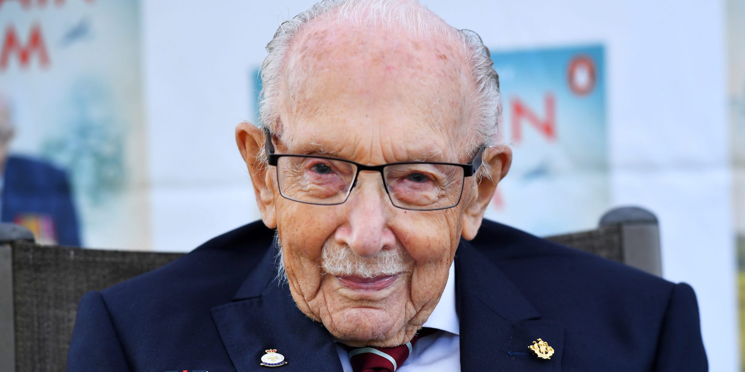 Captain Sir Tom Moore smiles as he launches his autobiography book 'Tomorrow will be a Good Day' at his home in Milton Keynes, Britain September 17, 2020.