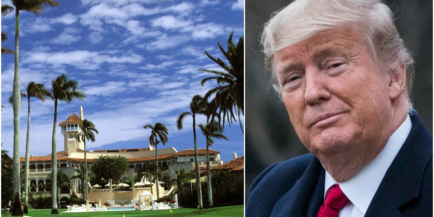 Donald Trump en het resort Mar-a-Lago in Palm Beach.
