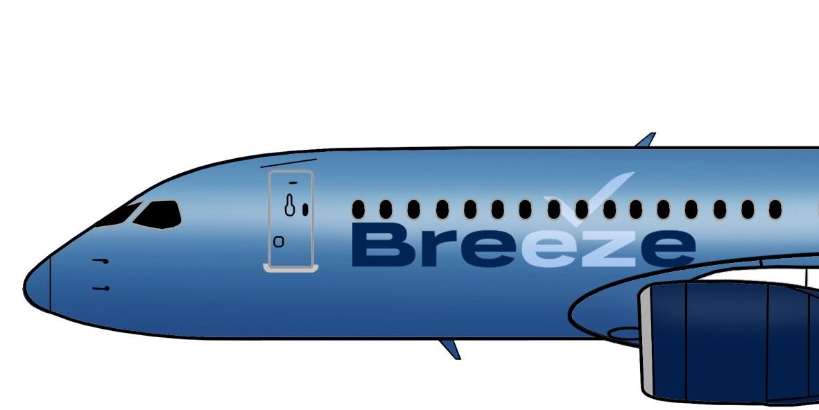 Breeze Airbus A220-300 Moxy