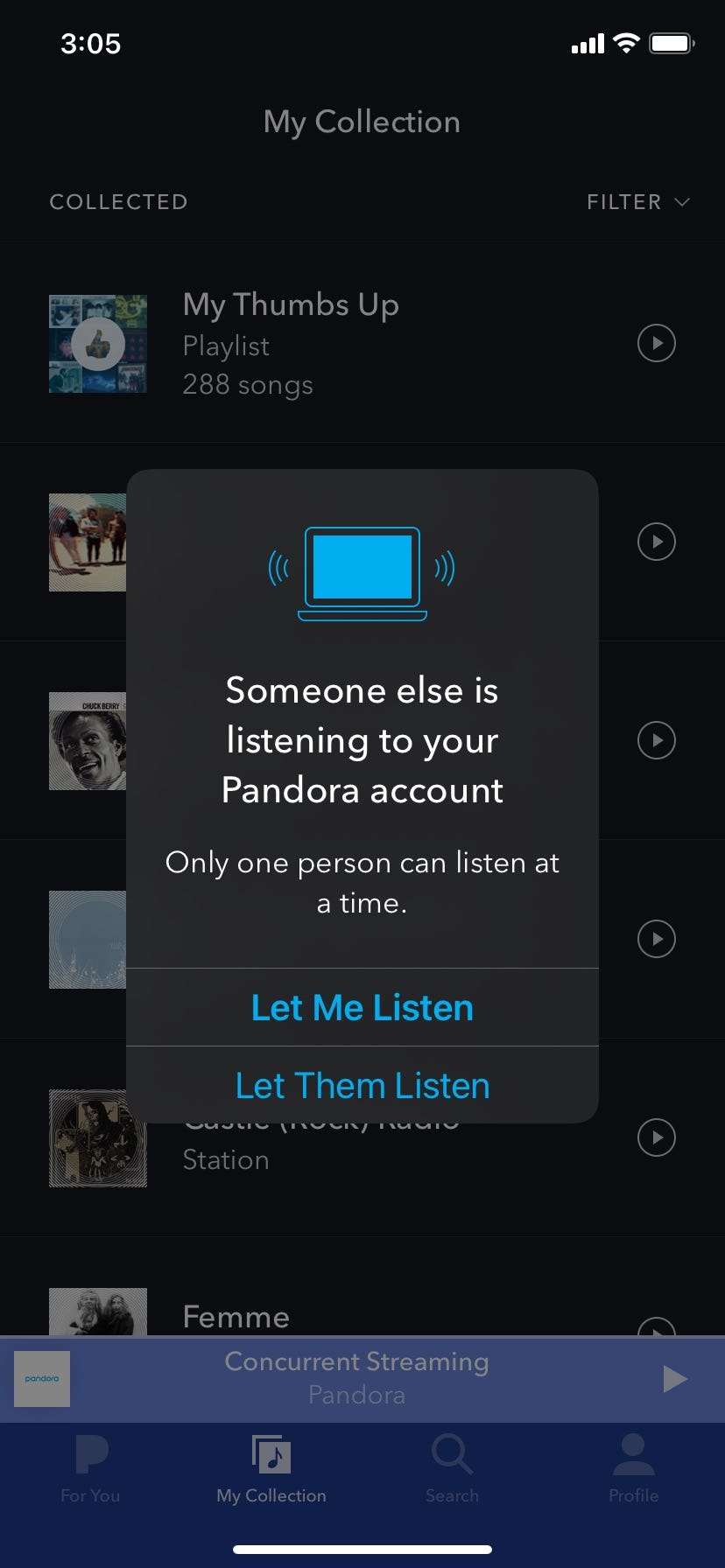 How many people can stream Pandora at once   1