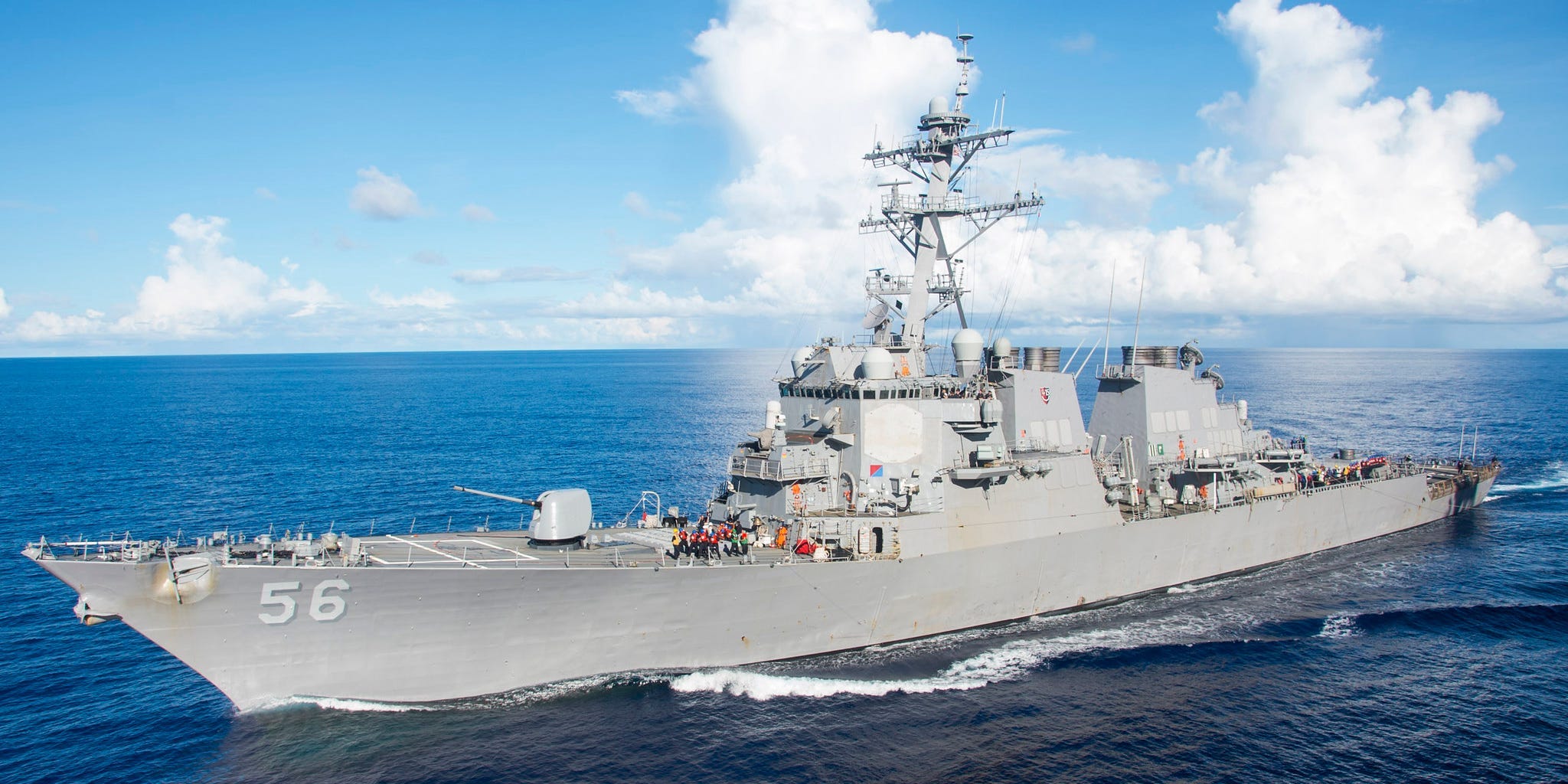 The Arleigh Burke-class guided-missile destroyer USS John S. McCain (DDG 56)