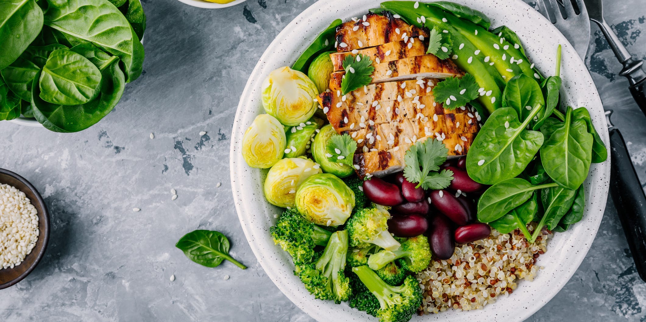 quinoa bowl lunch healthy chicken