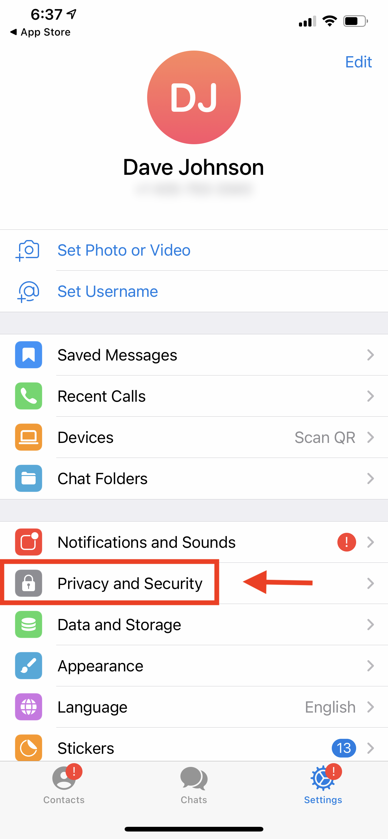 How to enable two step verification on Telegram 1