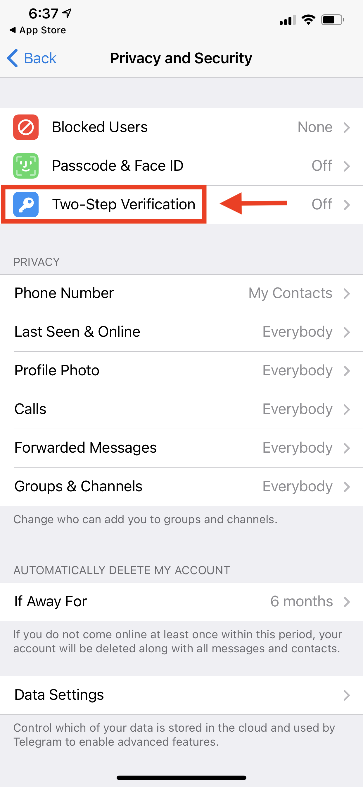 How to enable two step verification on Telegram 2