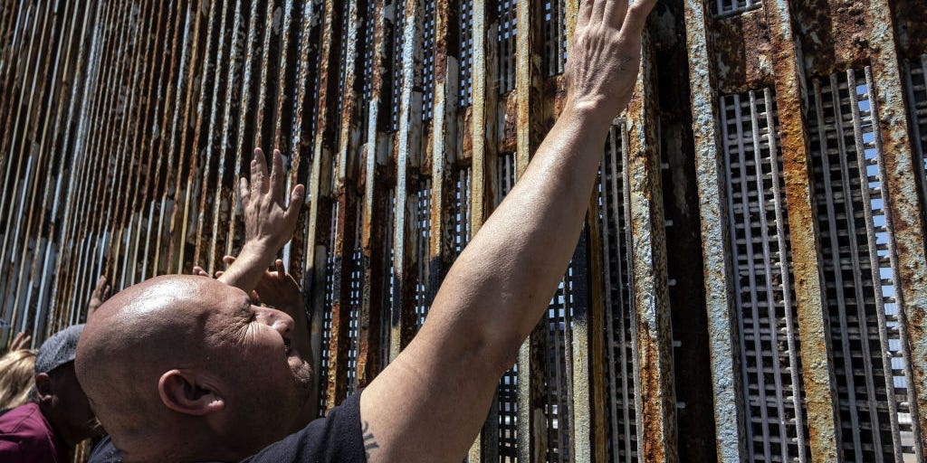 Mexican national US army veteran Hector Barajas at an event near the US-Mexico border.