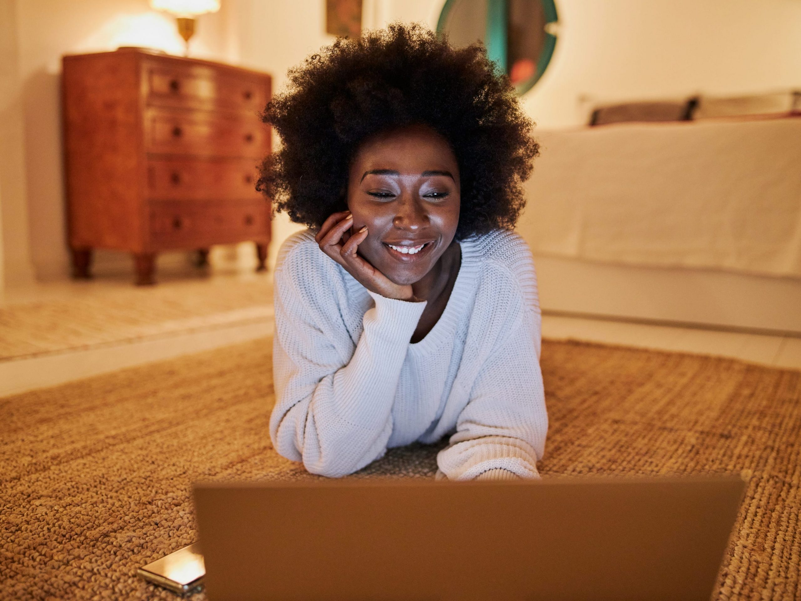 on computer laptop video call chatting