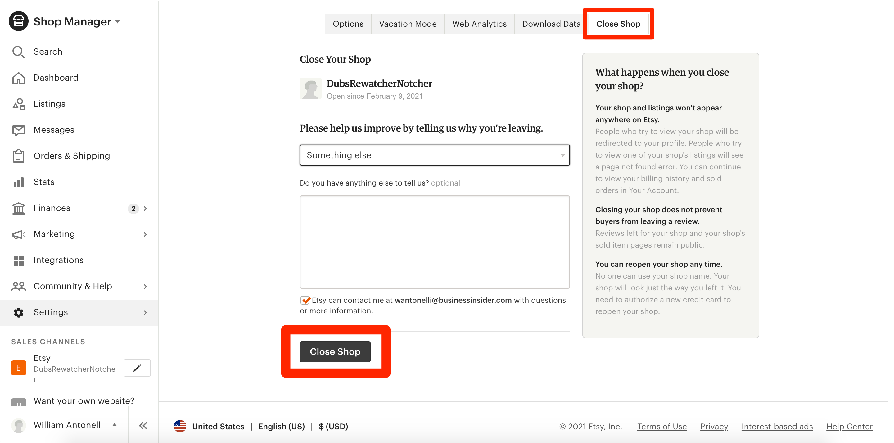 how to close etsy seller shop 5