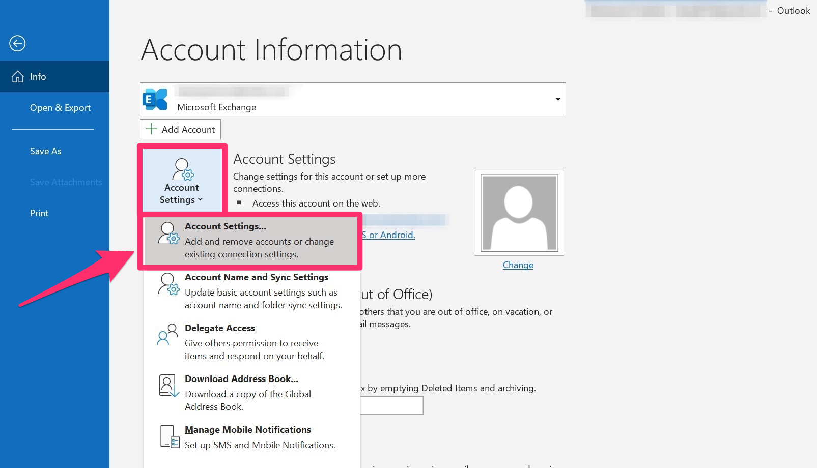 why is account office microsoft exchange