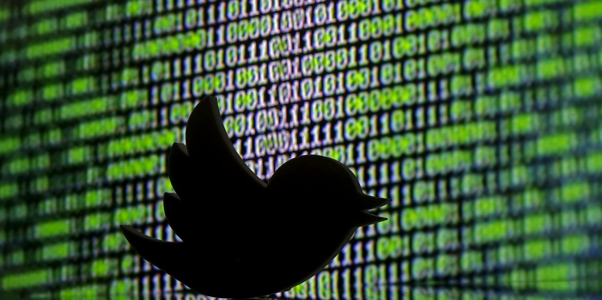 FILE PHOTO: A 3D printed Twitter logo is seen in front of a displayed cyber code in this illustration taken March 22, 2016. REUTERS/Dado Ruvic/Illustration