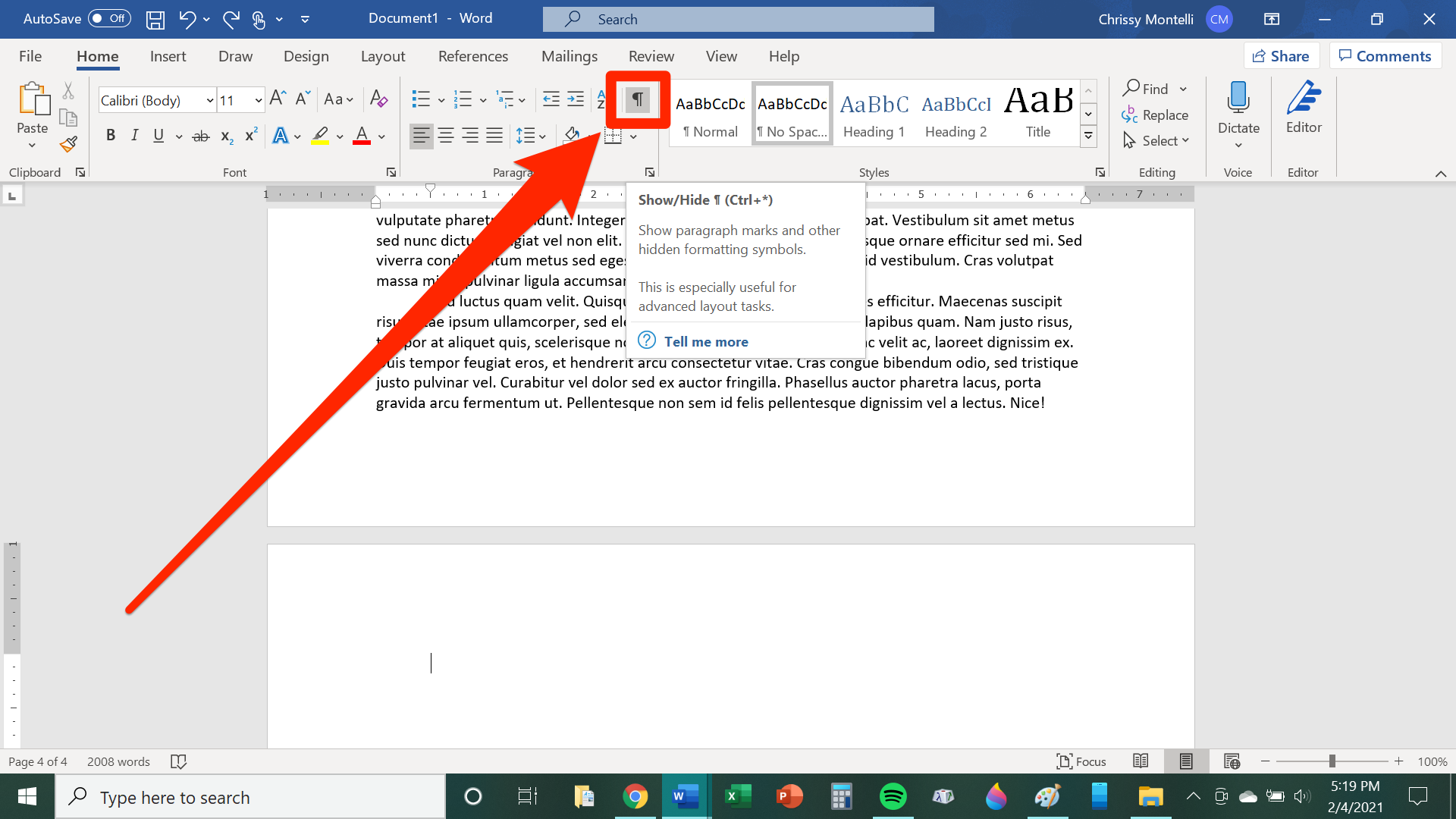 How to delete a page in Microsoft Word   2