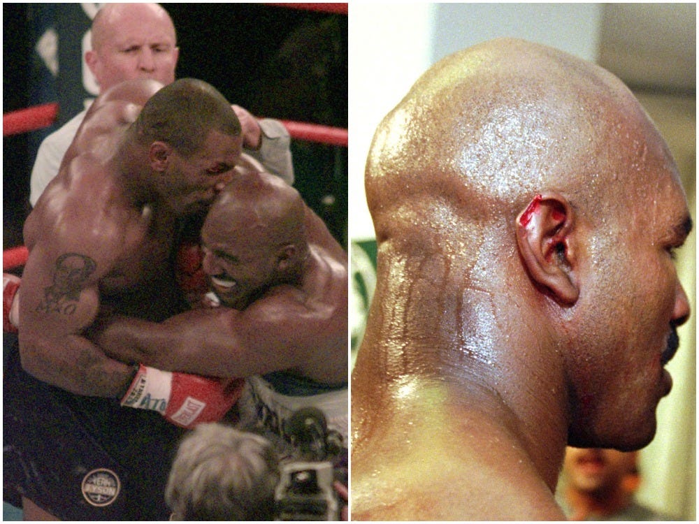 Mike Tyson and Evander Holyfield bite fight