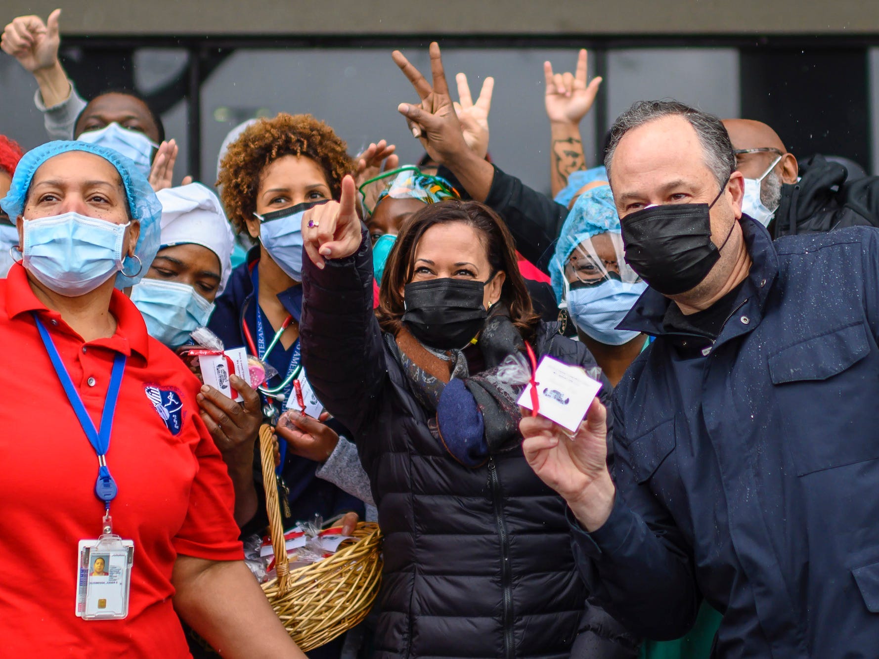 kamala harris doug emhoff valentine's day hospital