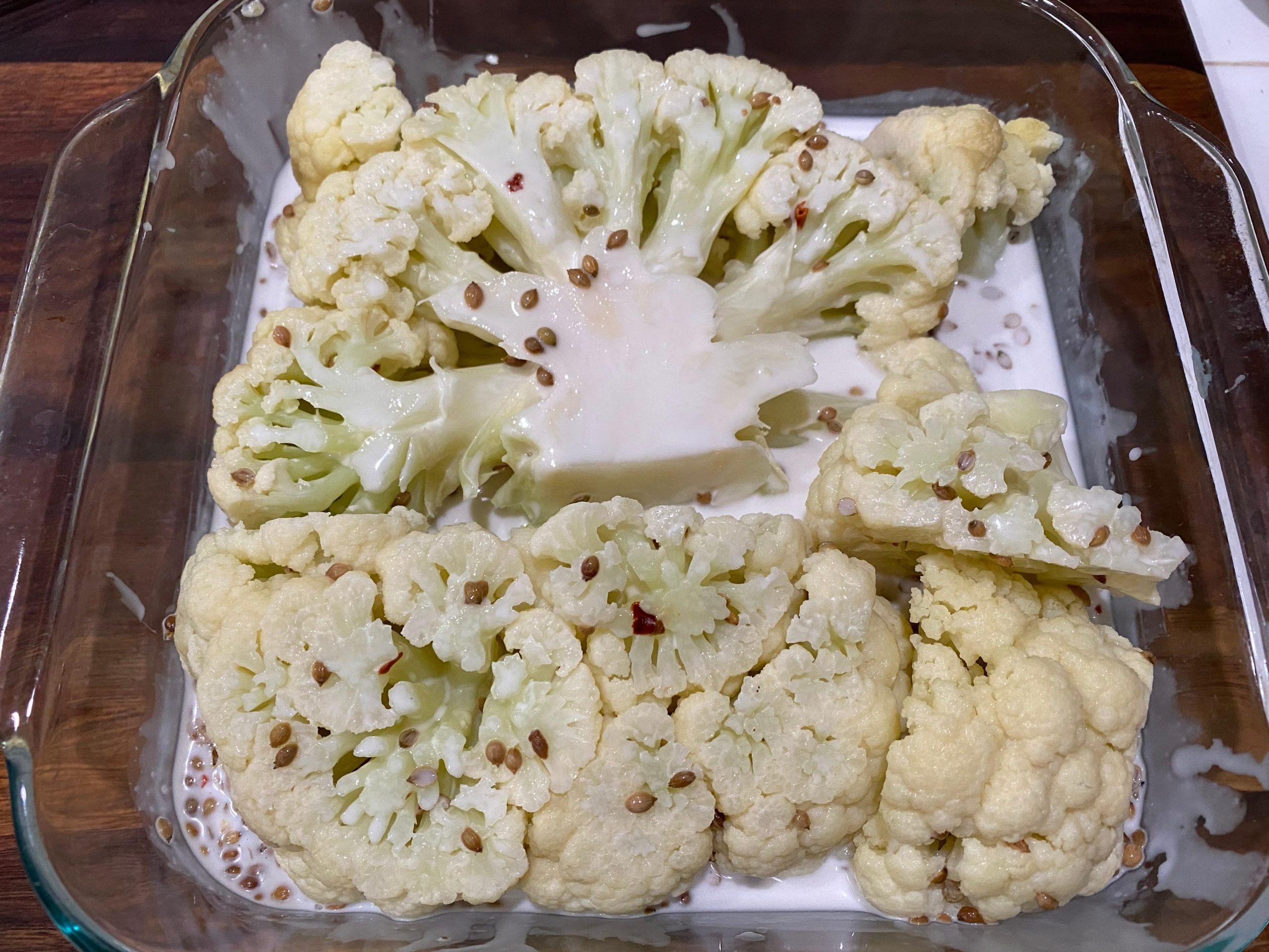 7 cauliflower in the marinade