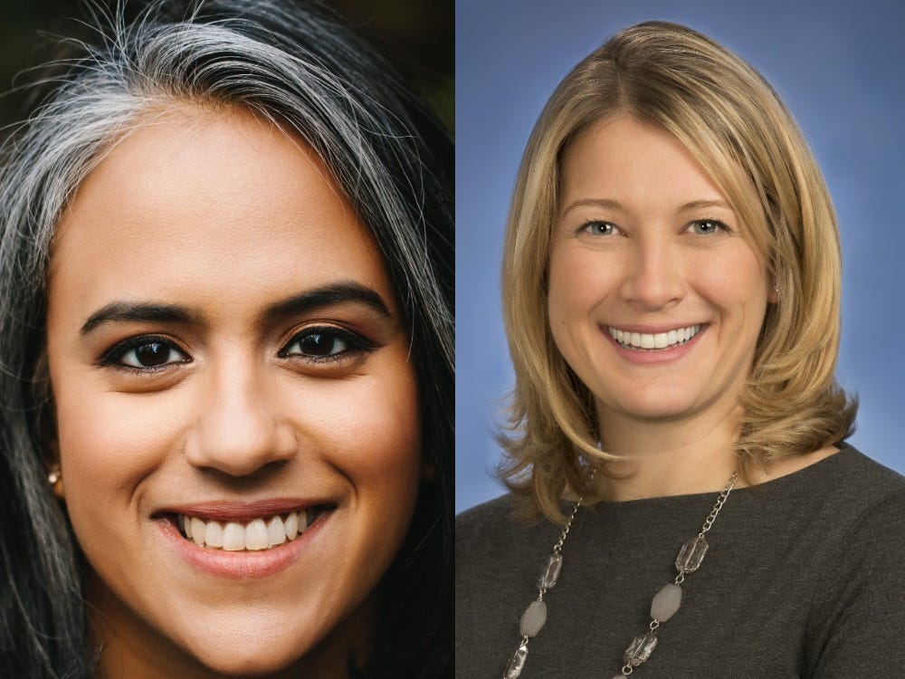 Sonali Divilek, left, and Andrea Finan are two executives overseeing Goldman's Marcus Invest.