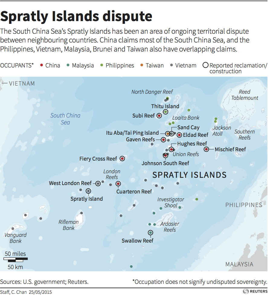 Spratly islands map