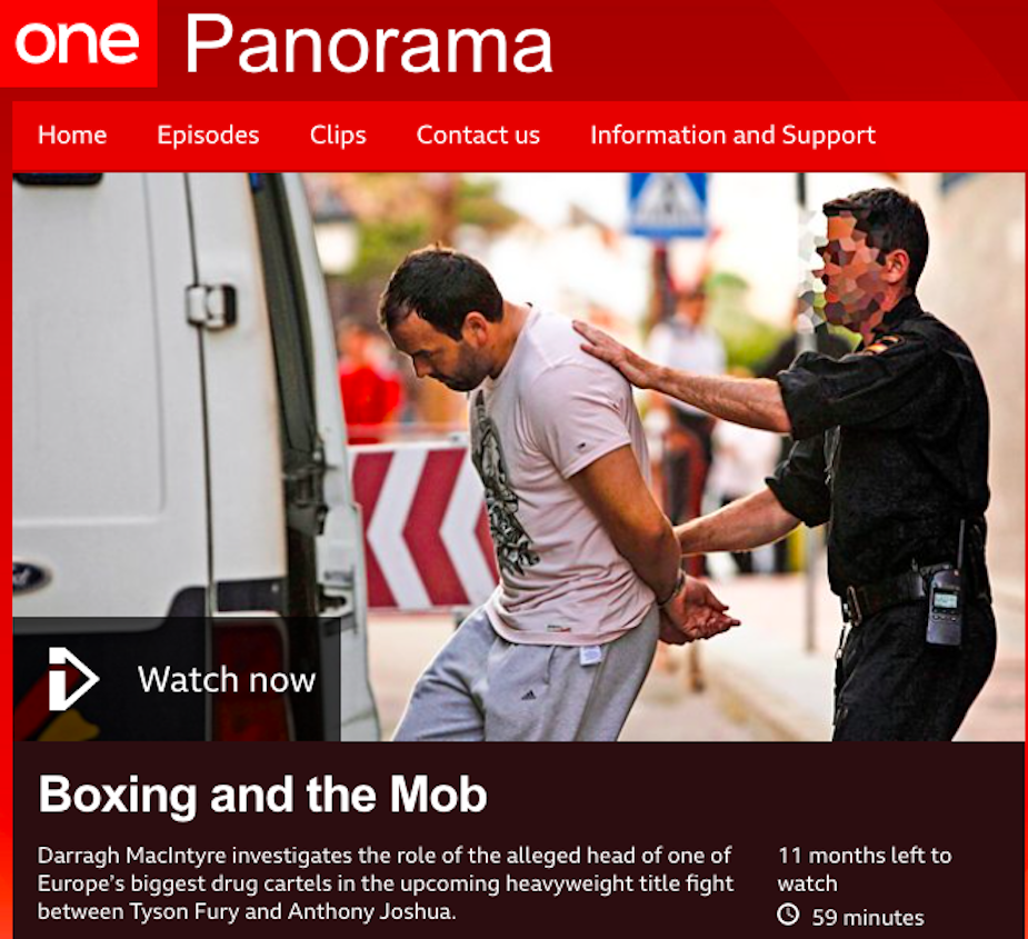 BBC Panorama documentary Boxing and the Mob