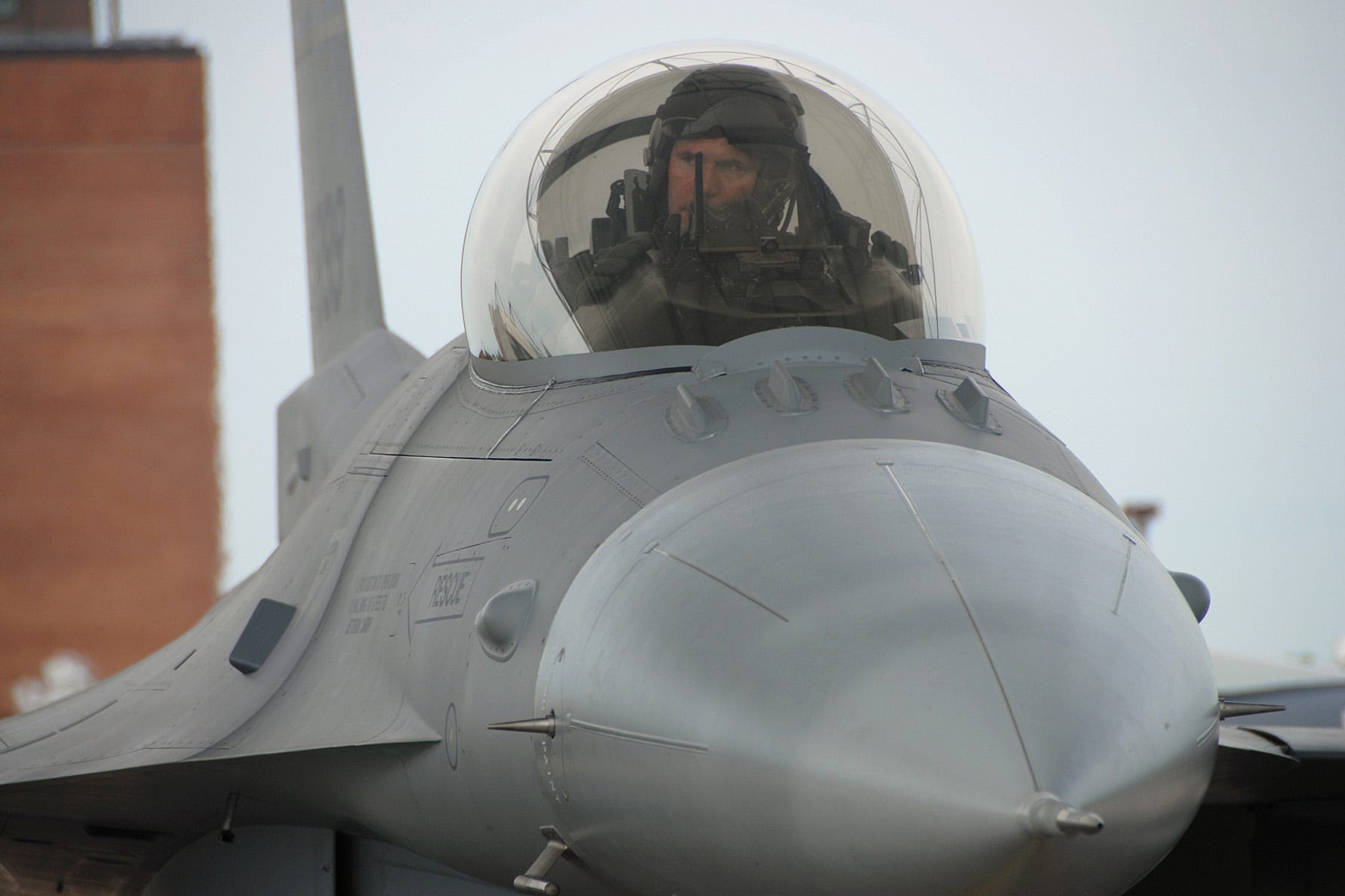 Air Force F-16 fighter jet canopy pilot cockpit