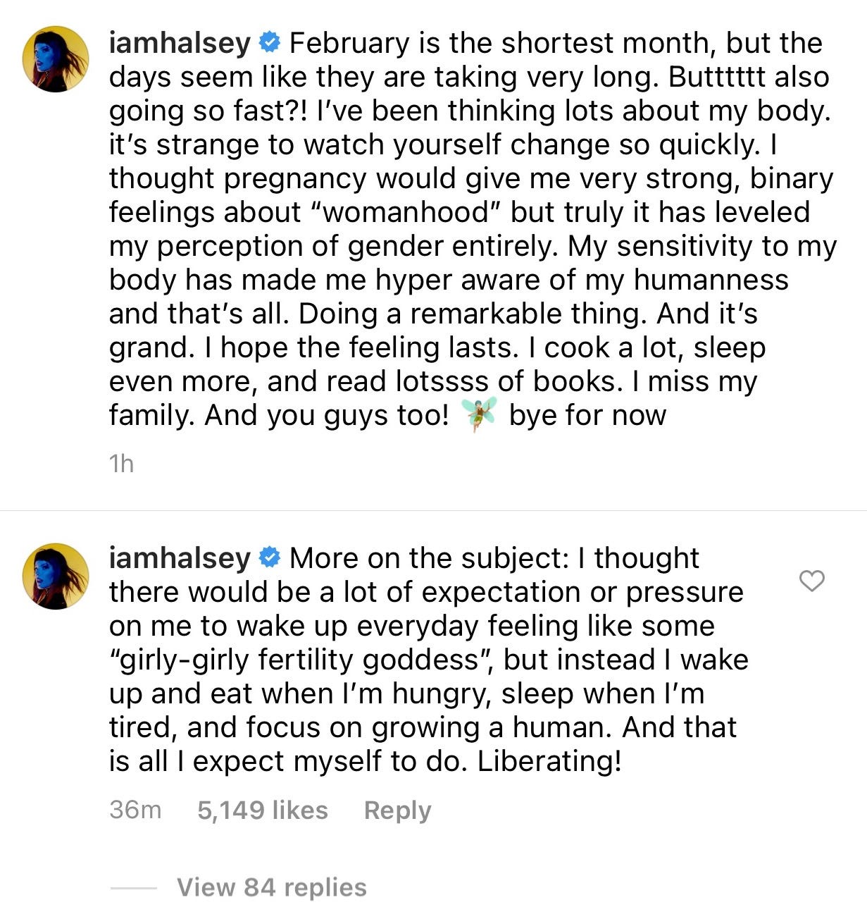 halsey pregnancy instagram