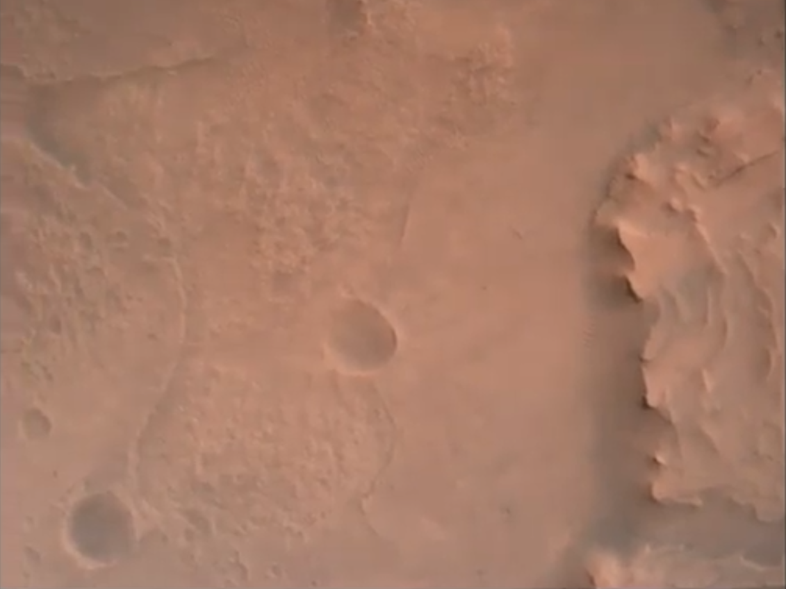 perseverance mars landing video screengrab jezero crater river delta