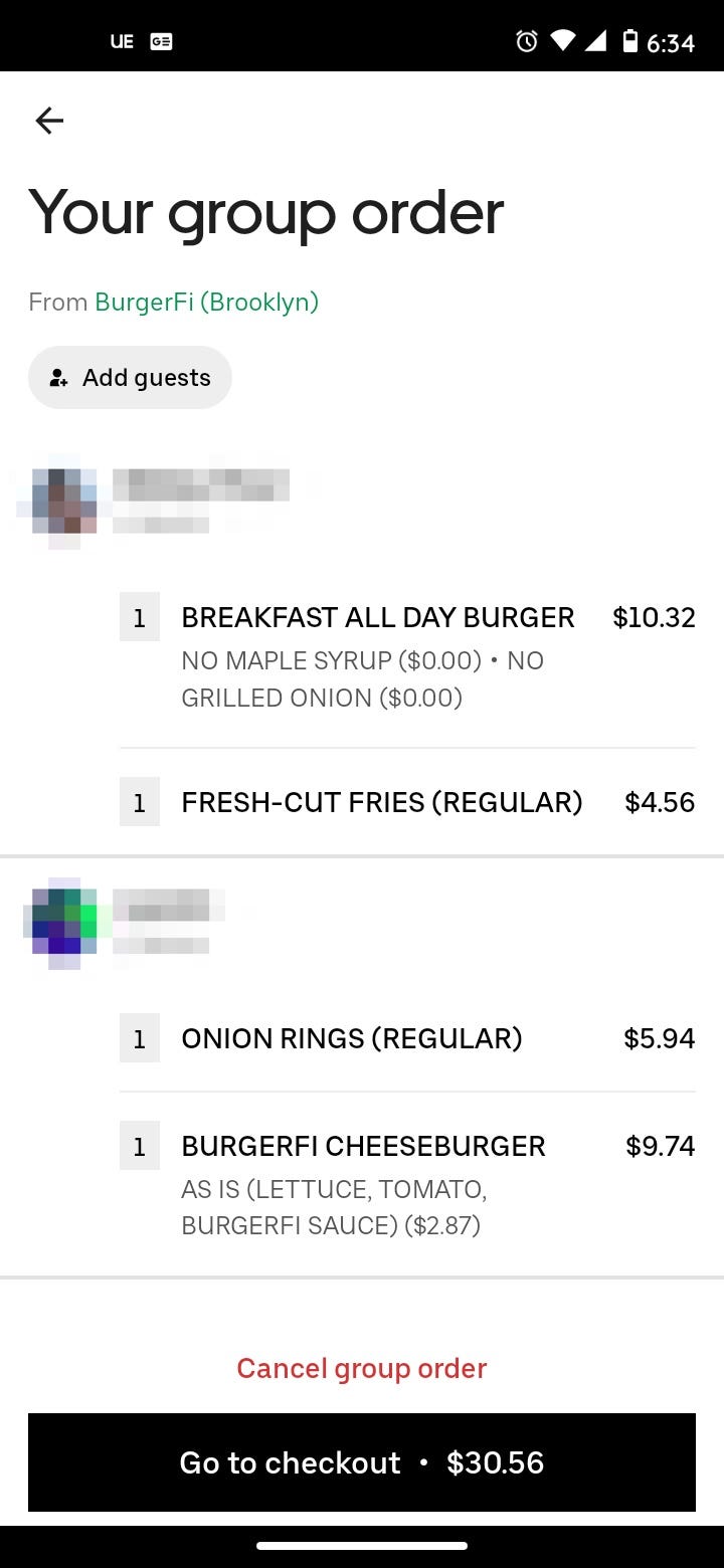 Uber Eats Group Order 4