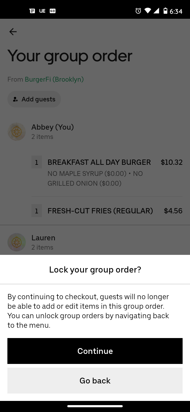 Uber Eats Group Order 5