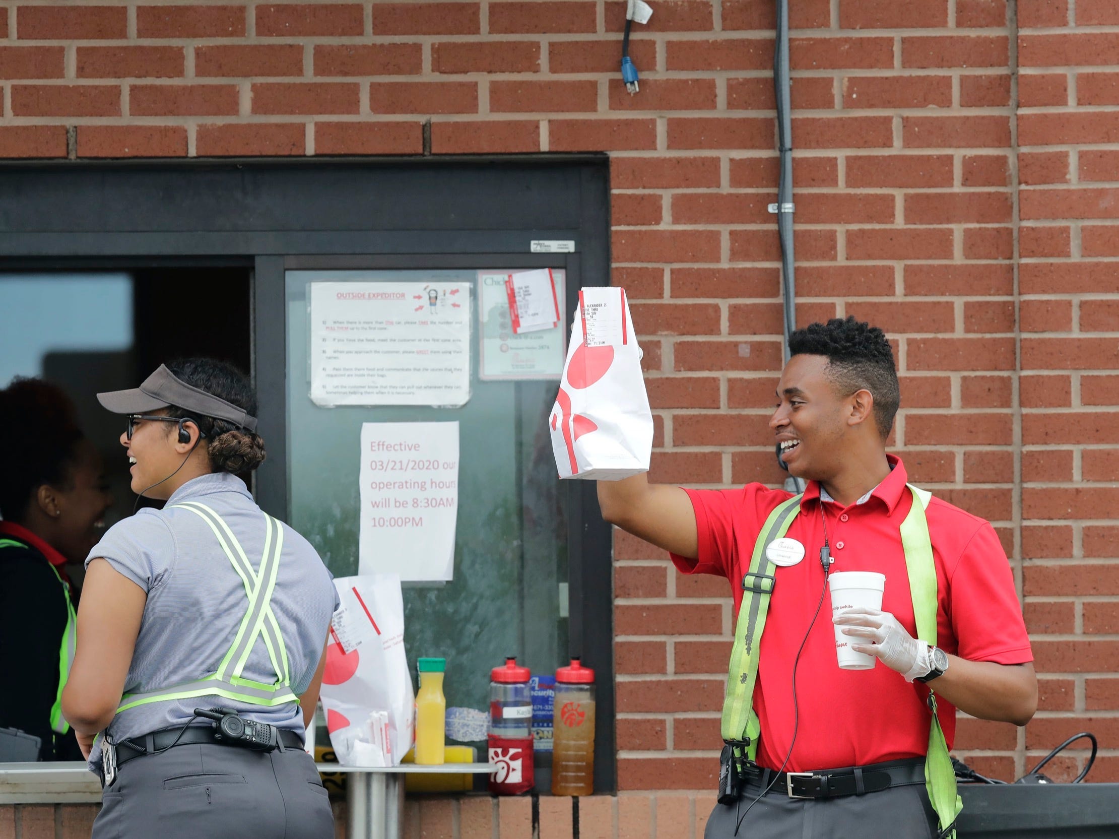 chick fil a drive thru worker