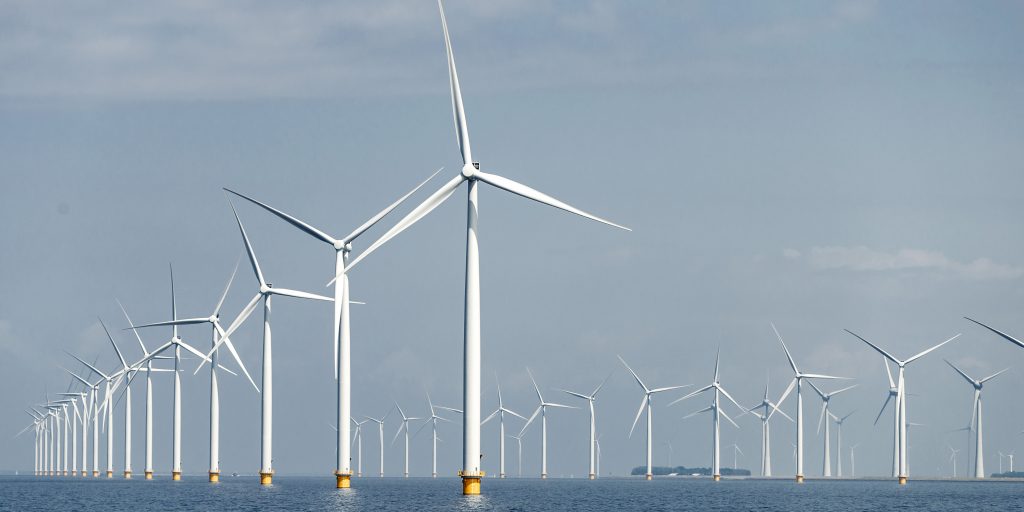 Windmolens op het Windpark Westermeerwind.