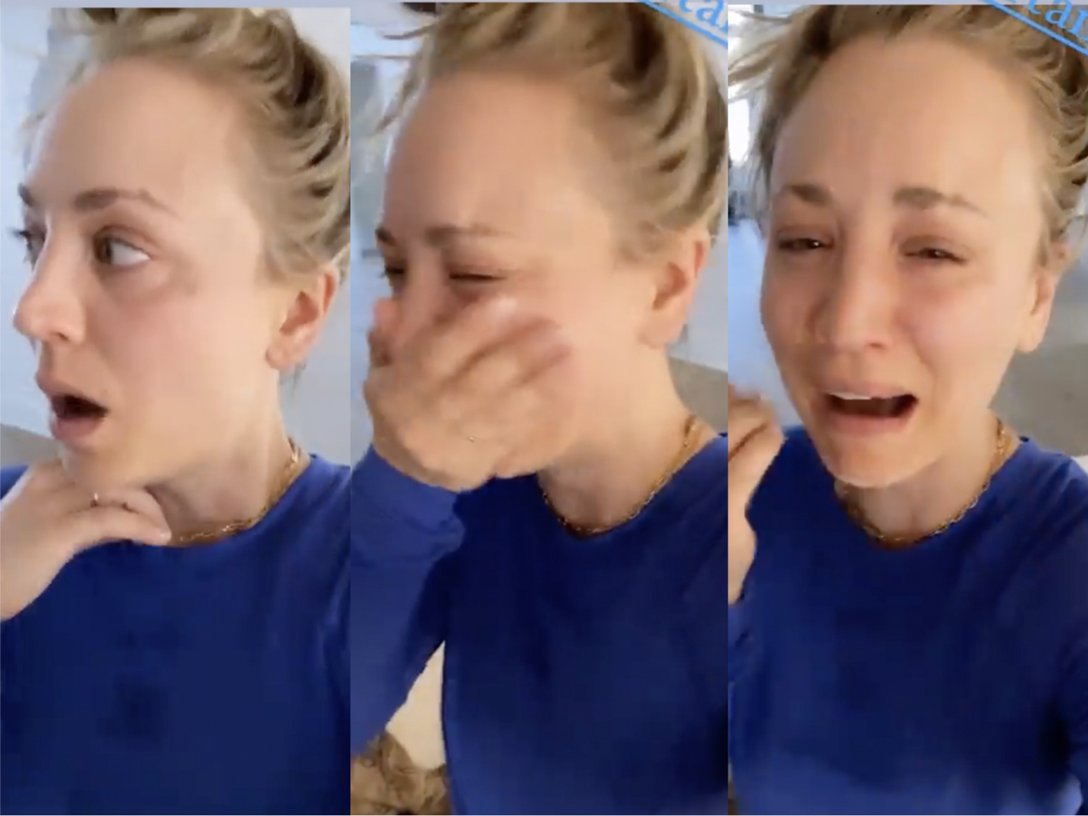 Kaley Cuoco Instagram story Golden Globes husband surprise wide 4x3