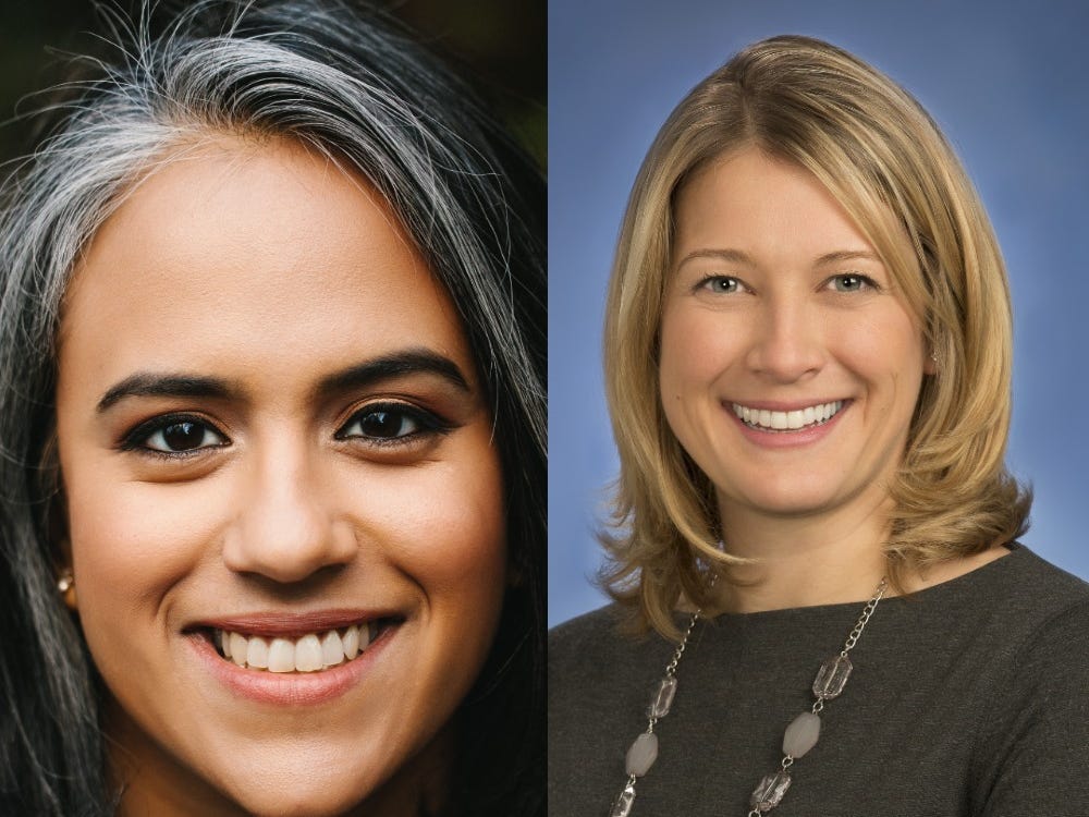 Sonali Divilek, left, and Andrea Finan are two executives overseeing Goldman's Marcus Invest.