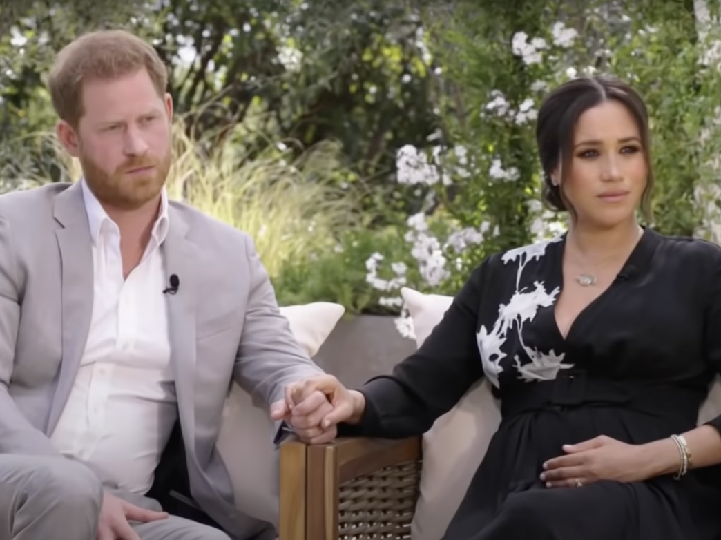 Prince Harry and Meghan Markle during sit-down interview with Oprah Winfrey.