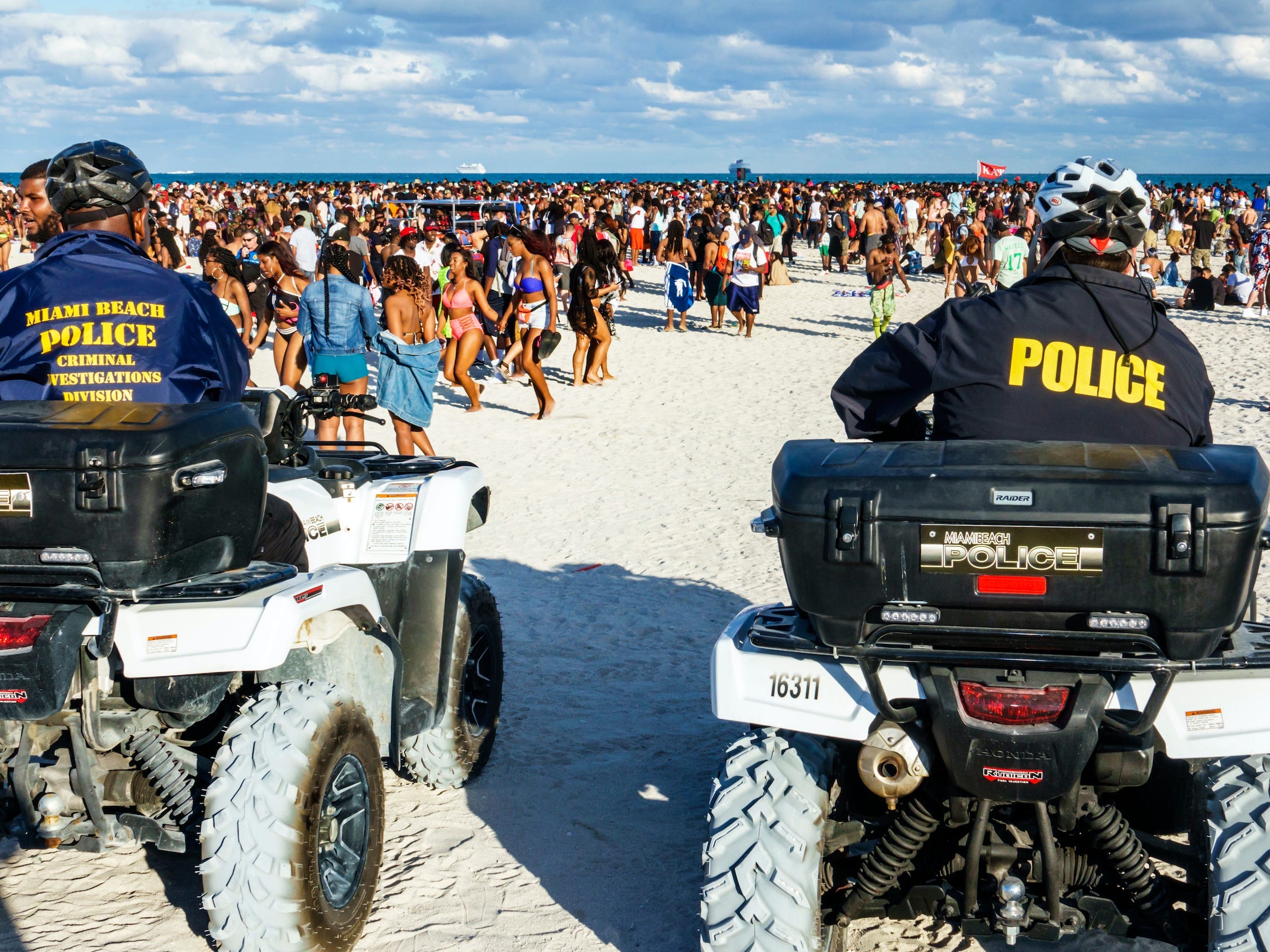 Spring break visitors on Miami Beach in 2017