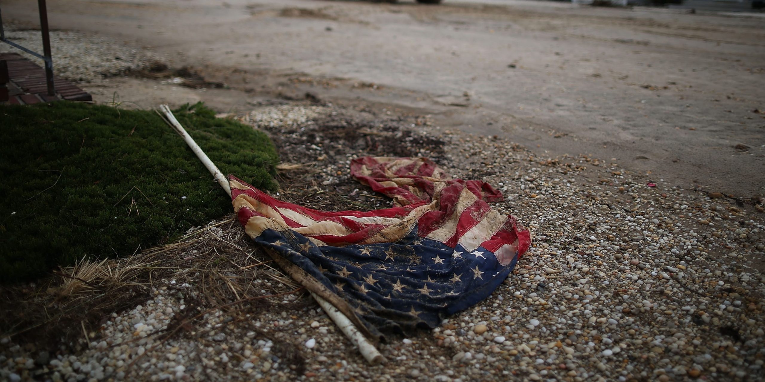 american flag ruined